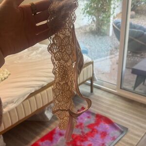 PINK Victoria's Secret Beige Lace Trim